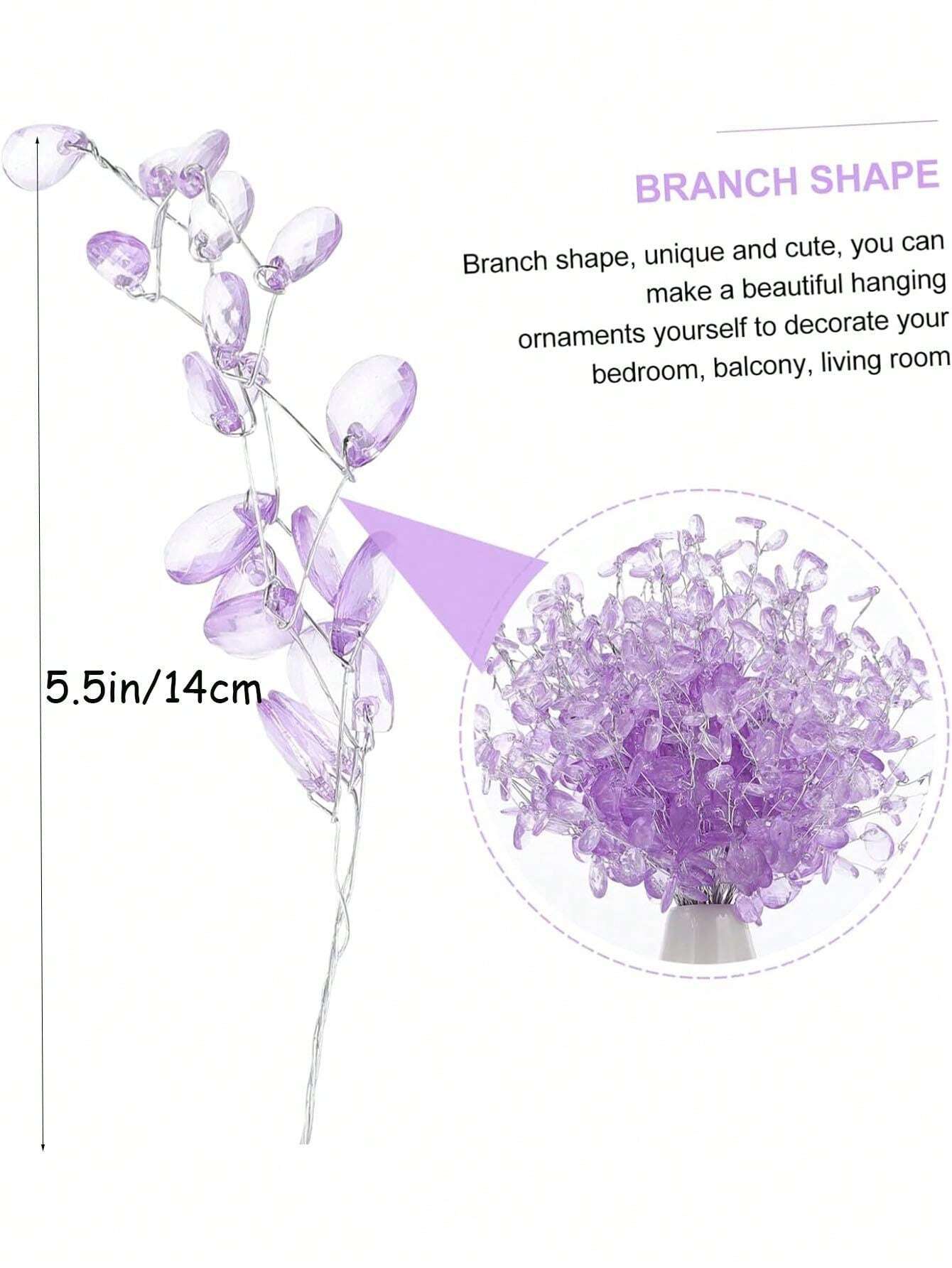 NNEOBA 50-Piece Purple Crystal Droplet Bouquet | Home & Party Decoration Set