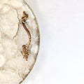 White Agate Serving Tray With Brass Handles | Circular |