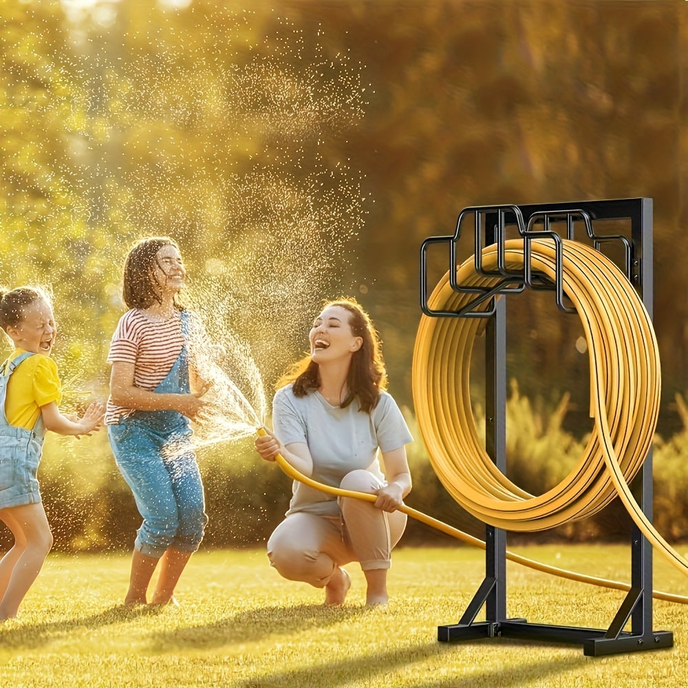 Freestanding Metal Garden Hose Holder Rack