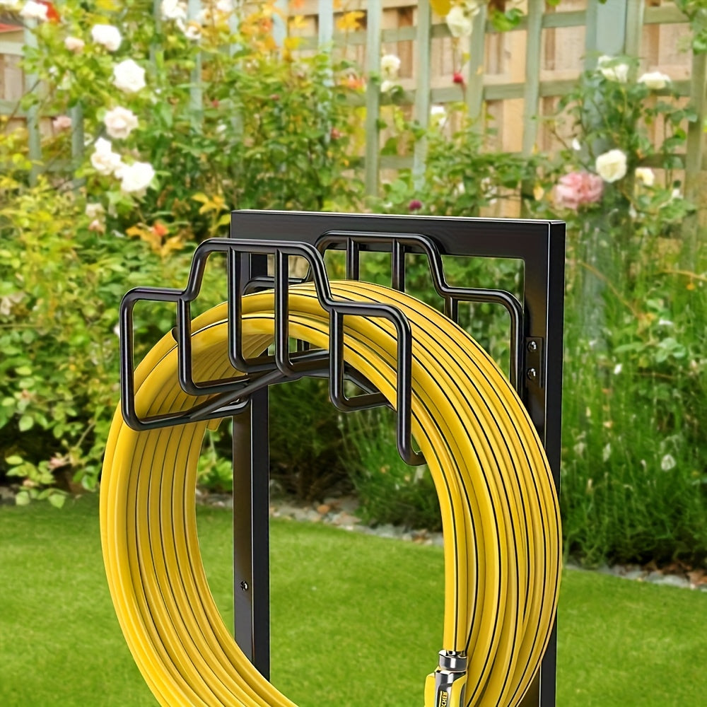 Freestanding Metal Garden Hose Holder Rack