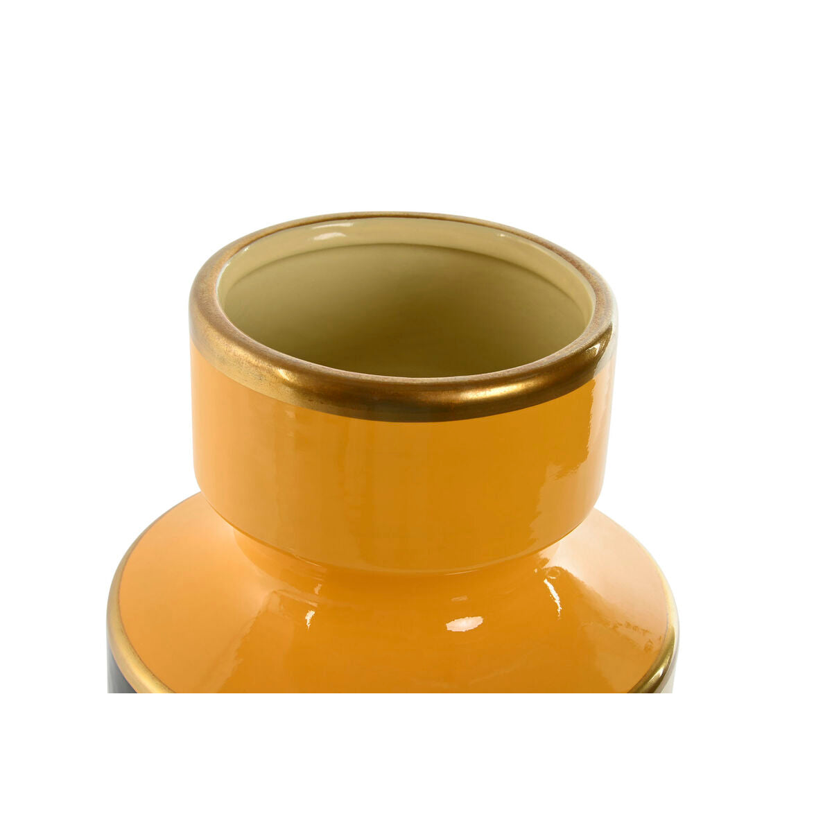 Vase Home ESPRIT Yellow Black Golden Porcelain 14 x 14 x 24,5 cm