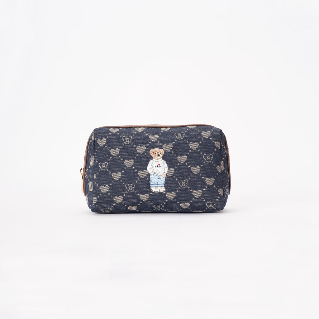 B-Loved Bear Denim - Beauty Bag