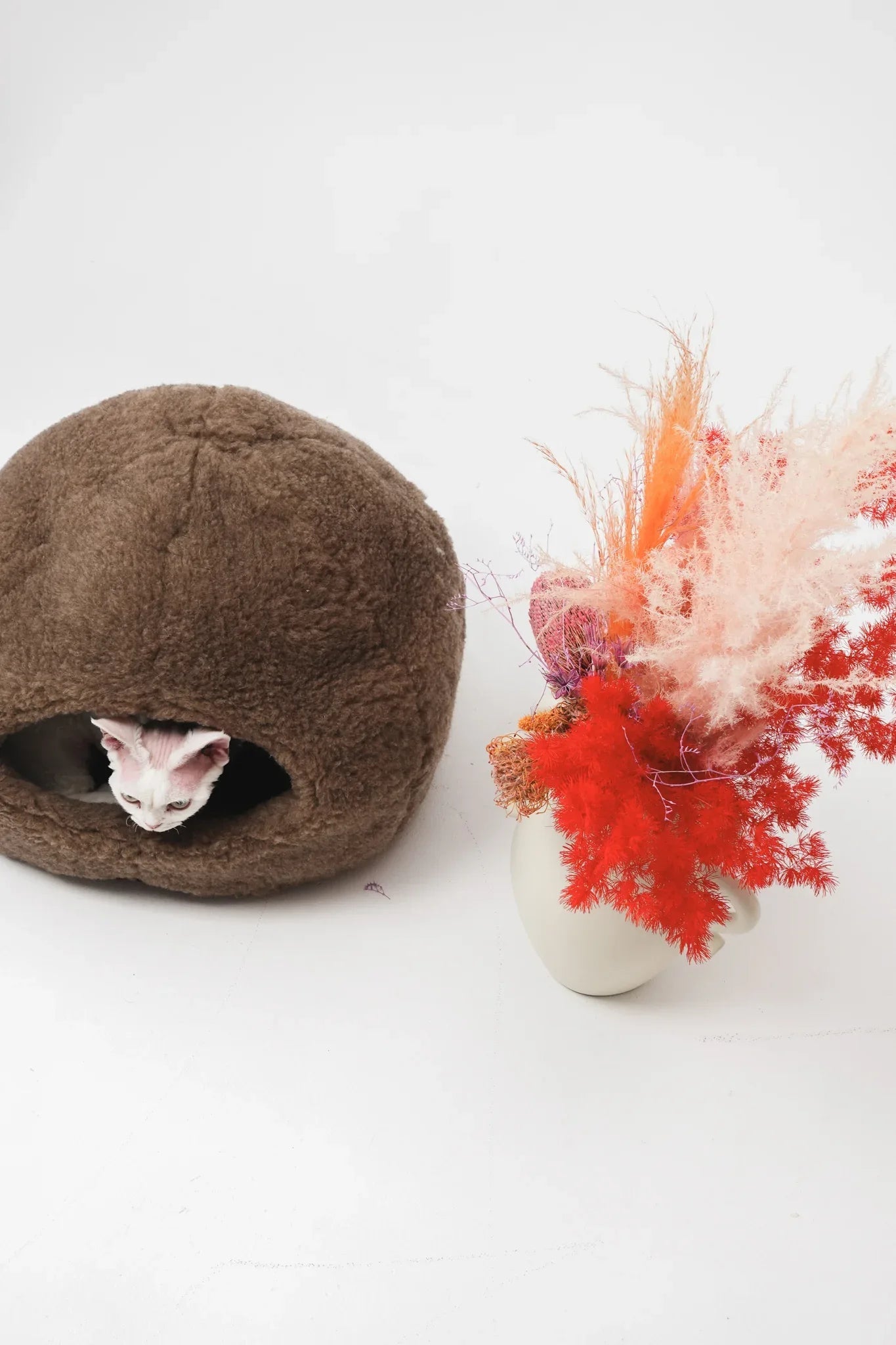 Nest Natural Sheepskin Pet Bed - Beige