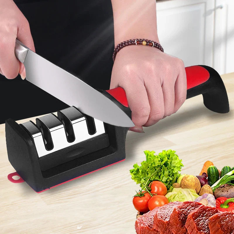 Kitchen Multi-Functional Knife Sharpener Black