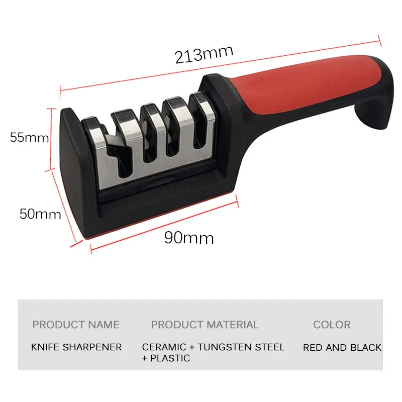 Kitchen Multi-Functional Knife Sharpener Black