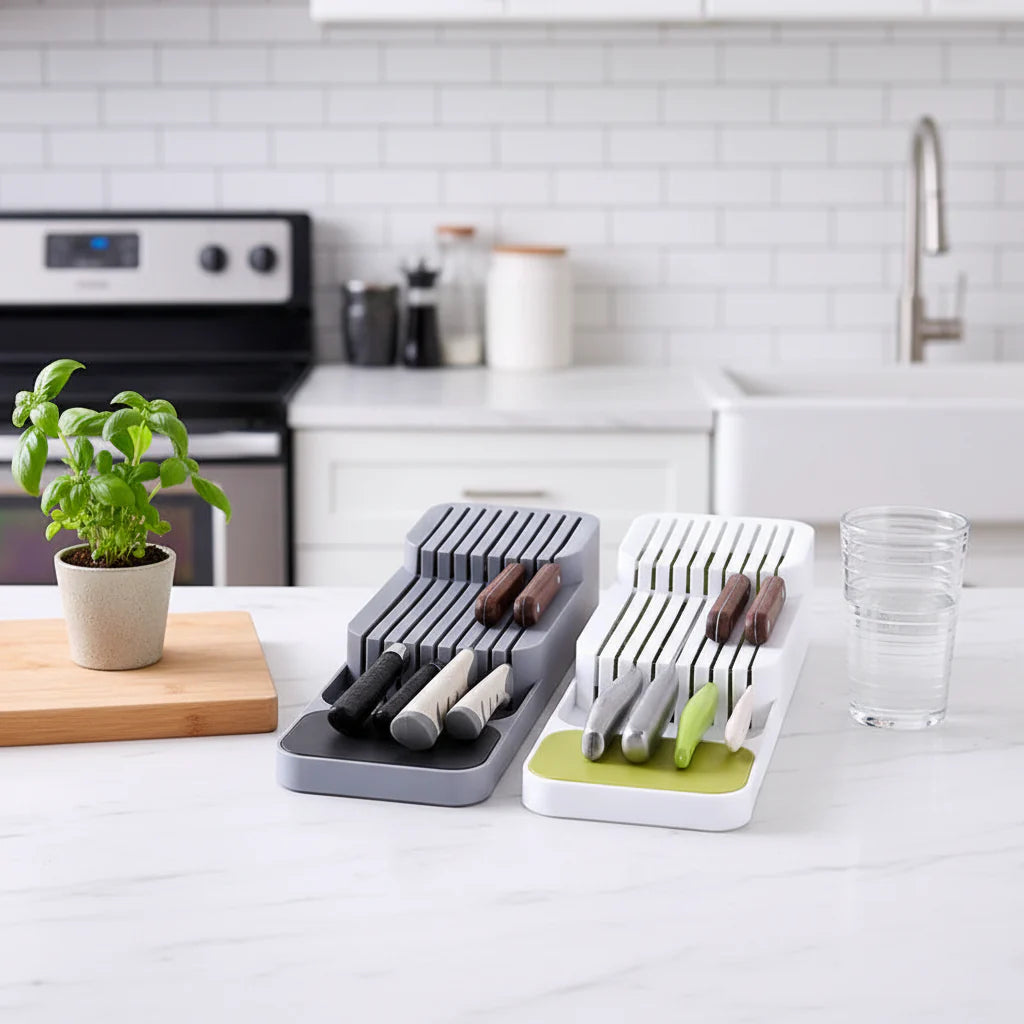 Kitchen drawer organizer for cutlery Kitchen Knife Spice Storage Tray