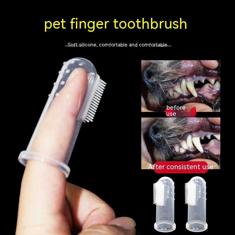 Nouvelle brosse à dents à doigt en silicone pour animaux de compagnie