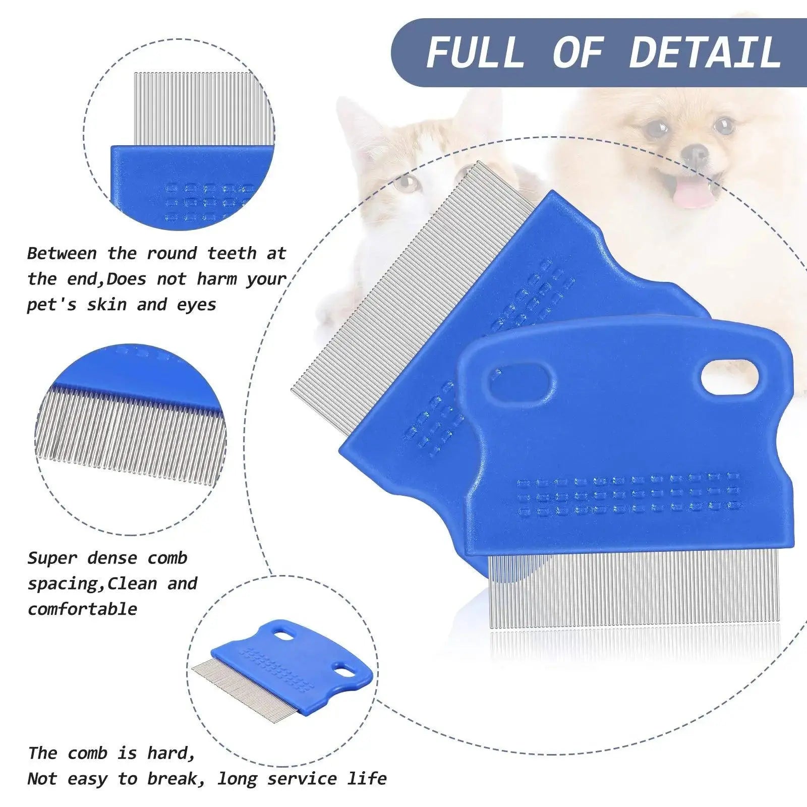 Peigne anti-puces pour animaux de compagnie