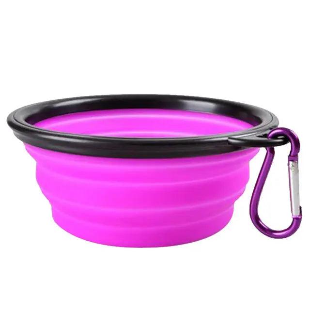 Gamelle pliable portable avec mousqueton pour animaux