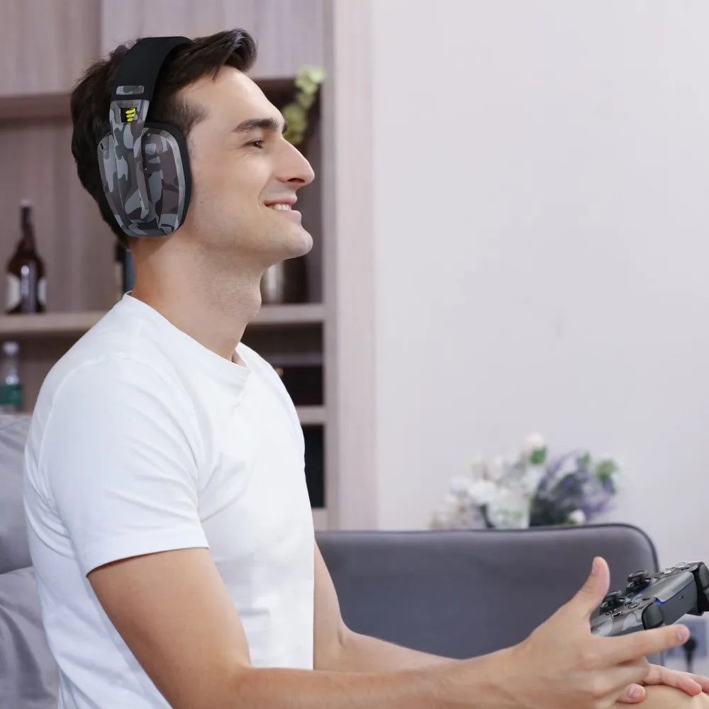 Wireless Gaming Headset with Mic Camouflage