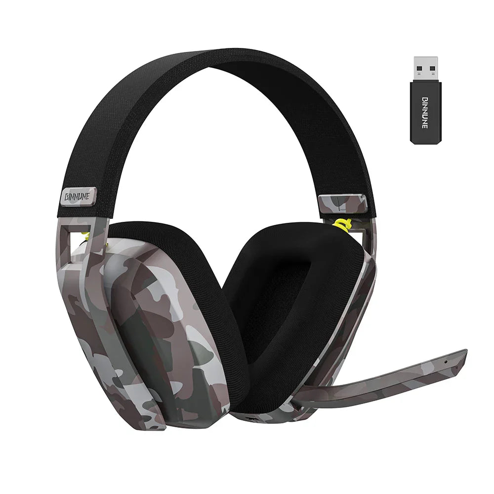 Wireless Gaming Headset with Mic Camouflage