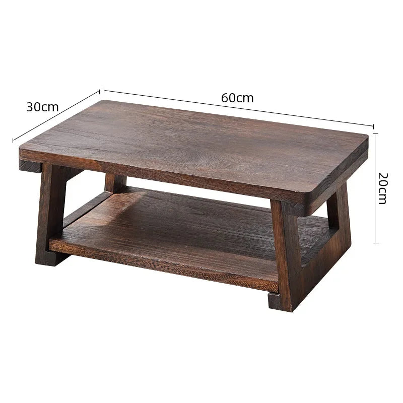 Adjustable Solid Wood Tatami Tea Table - Versatile Folding Japanese Household Furniture
