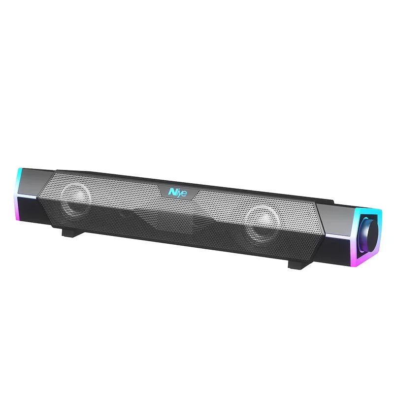 Haut-parleur RVB Bluetooth noir pour ordinateur