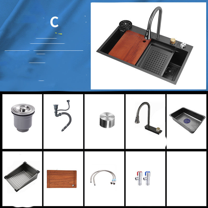 Ensemble d'évier de cuisine en acier inoxydable