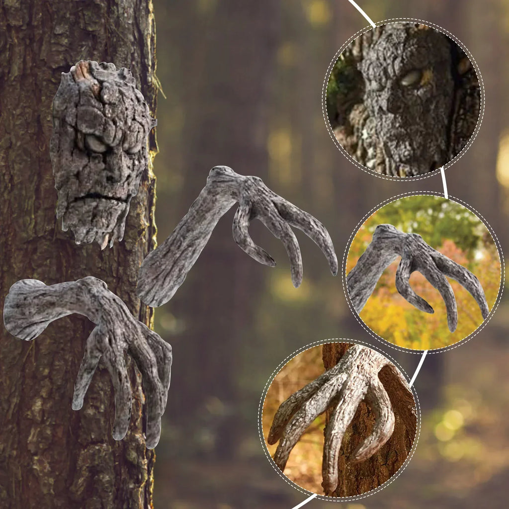 Halloween Tree Demon Face Garden Statue