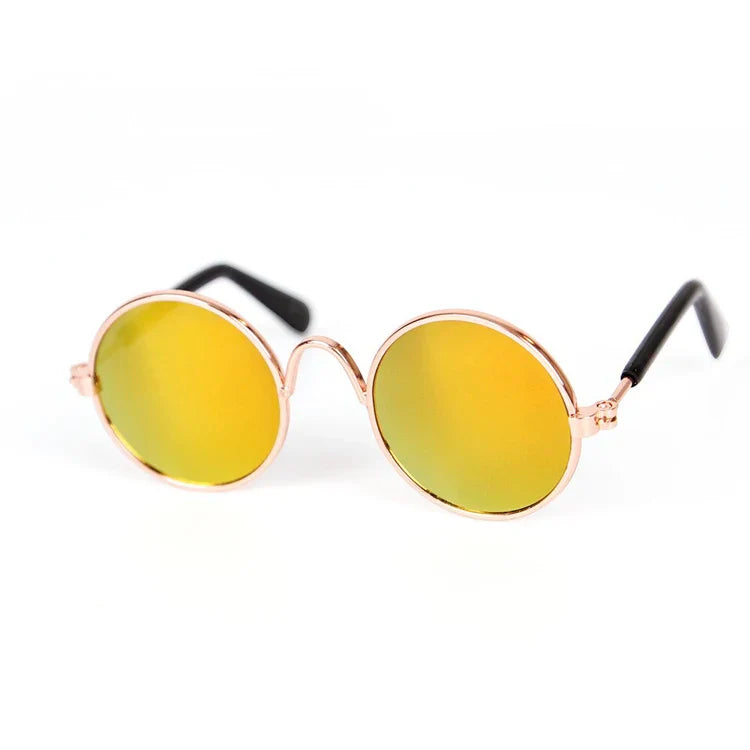 Lunettes de soleil rondes vintage pour animaux de compagnie