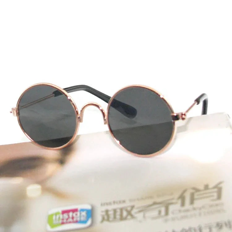 Lunettes de soleil rondes vintage pour animaux de compagnie
