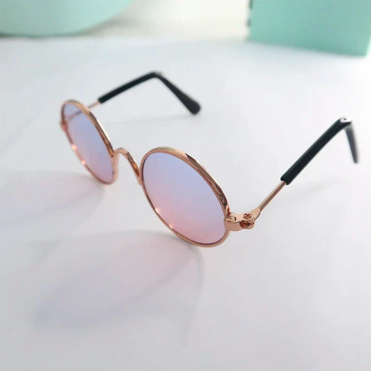 Lunettes de soleil rondes vintage pour animaux de compagnie