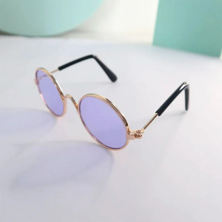 Lunettes de soleil rondes vintage pour animaux de compagnie