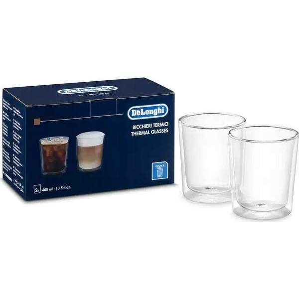 De’Longhi DLSC318 Double-Wall Thermal Glasses – 400 ml, Set of 2