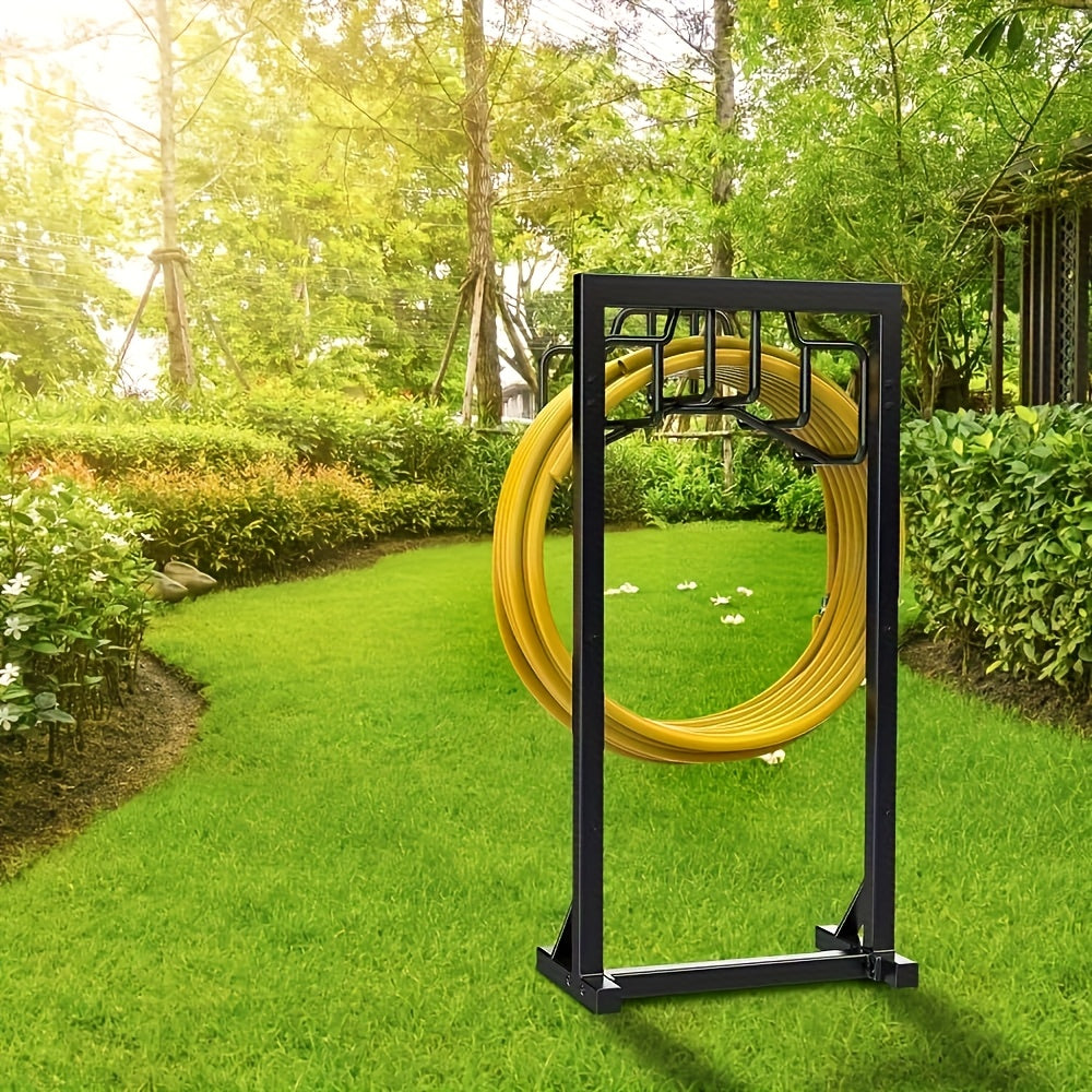 Freestanding Metal Garden Hose Holder Rack