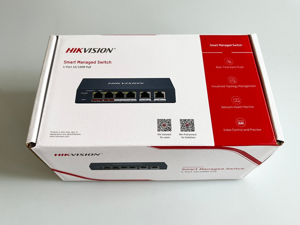 Hikvision 4 Ports Fast Ethernet Smart POE Switch 100 Mbps Network and PoE RJ45